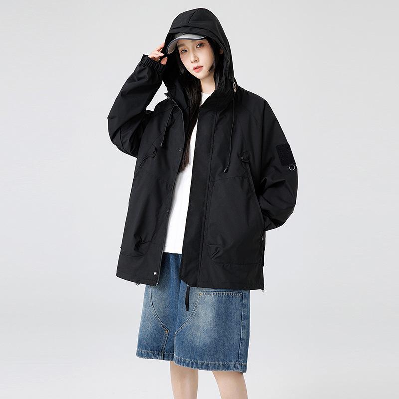 Spring and Autumn Outdoor Jacket Windproof Waterproof Jacket Hooded Tooling Casual Couple Jacket Jacket