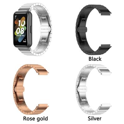 Curea de ceas de mână de lux de 17,6 cm, curea de ceas inteligentă din metal din oțel inoxidabil, compatibilă cu Huawei