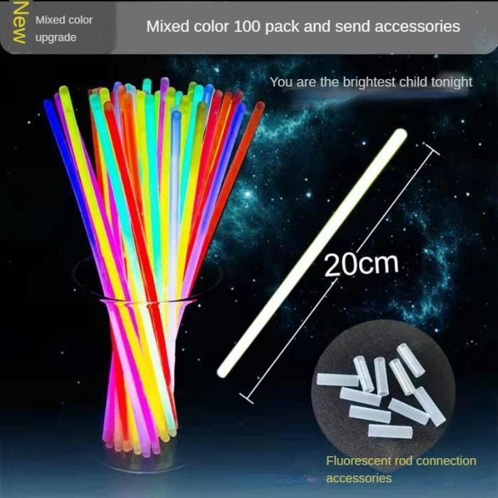 100 Glow Sticks In Tube - Party Supplies of Luminous Sticks, Colorful Glow In the Dark, Suitable for D