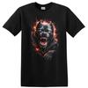 Fierce Dog Graphic T Shirt with Fire and Chains Animal Lover Tee