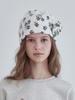 OUEL Rose Corsage Knit Beanie_Ivory