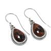 Natural Mahogany Obsidian Gemstone 925 Solid Sterling Silver Earring 1.25" G0v67