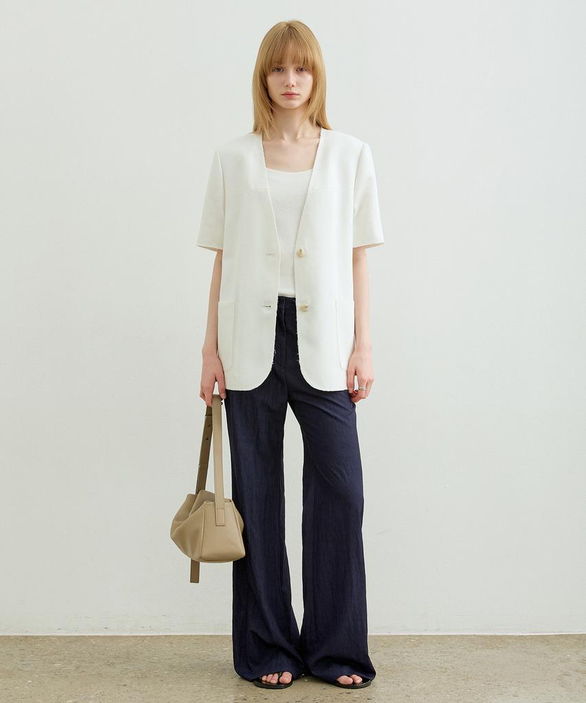 ARTID Crease Semi Flare Pants_Navy