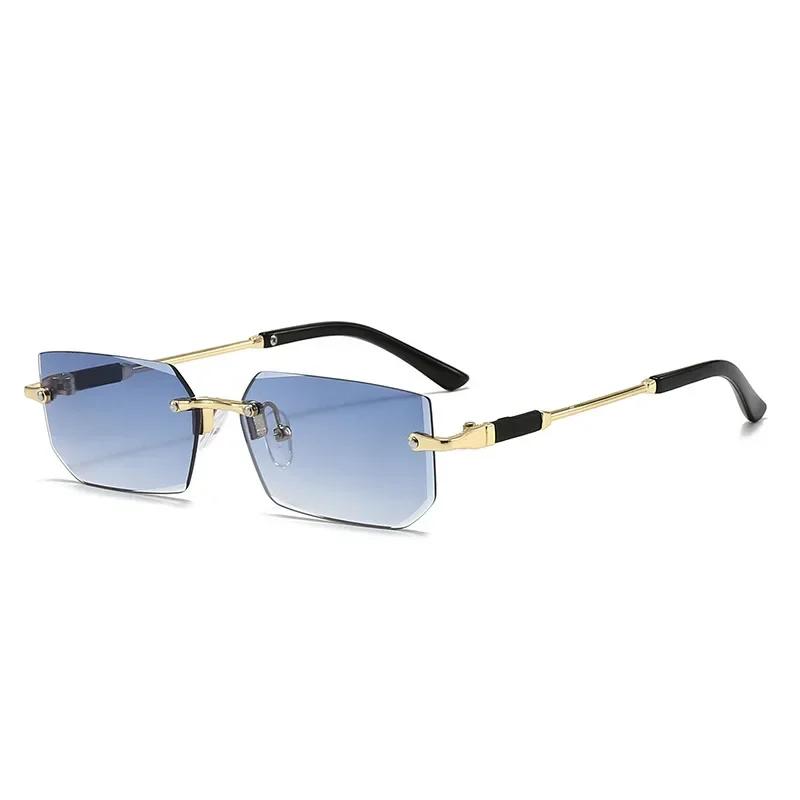 Male Female Stylish Latest Rimless Sunglasses Personalized Multi-color Eyewear Outdoor Driving Travel UV Protection Sunglasses