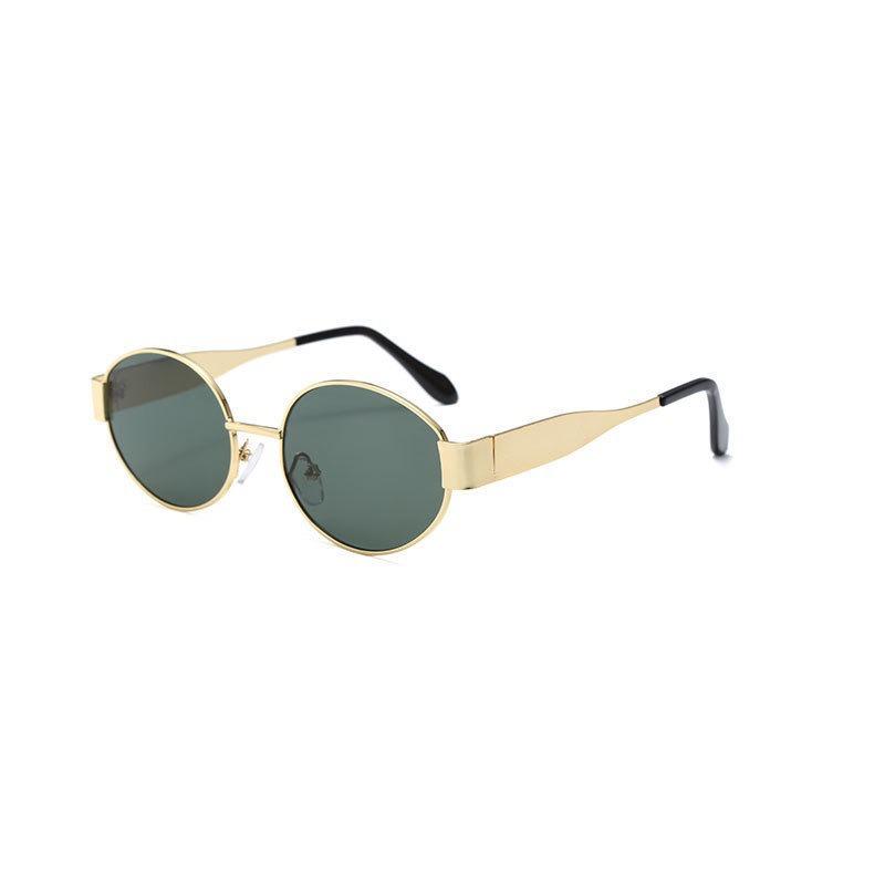 Sexy Oval Women Sunglasses Trendy Metal Frame Luxury Designer Sun Glasses Retro Black Ladies Goggles UV400 Protection