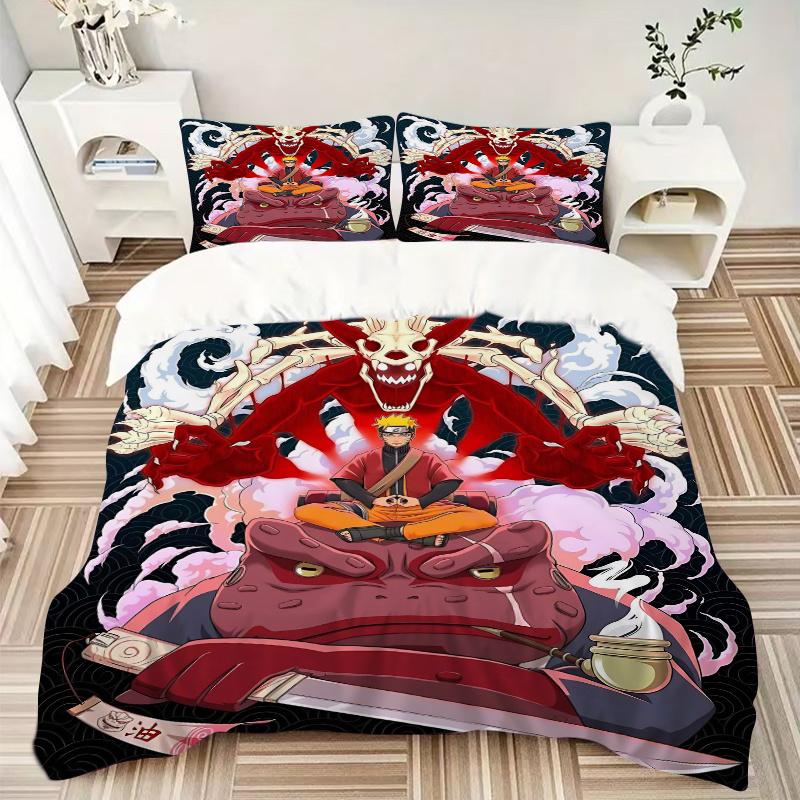 3pcs Uzumaki Naruto Bedding Set, Including, Without Filling, Soft and Comfortable Home Bedroom.H099
