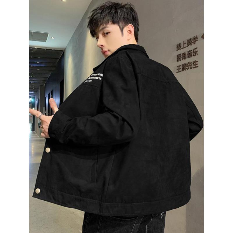 Frühling und Herbst Neues Produkt Herren Wärmende Langarm Schwarze Arbeitsjacke Mantel Herren Locker Revers Jacke Mantel