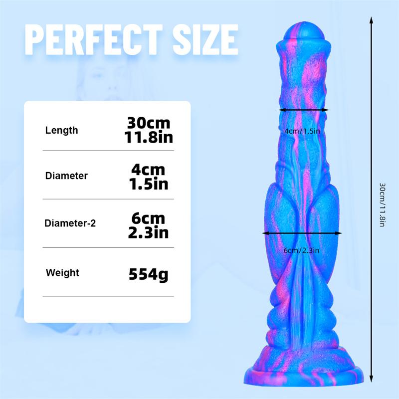 Eggless Horse Cock Liquid Silicone Animal Penis Thick and Long Color Simulation Fake Penis Anal Plug Fun Masturbation Device