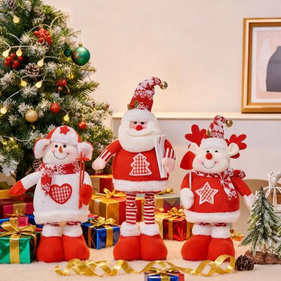 Weihnachtspuppen-Ornament Weihnachtsmann Schneemann Elch Dekoration Festliche Baumdeko Weihnachtsfeierbedarf