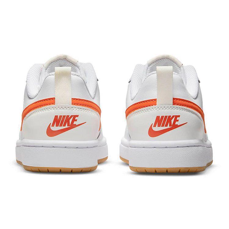 Nike Court Borough 2 Low 2 Slip Resistant Lightweight Cushioning Low Top Kids' Skateboarding Shoes White Orange BQ5448-114