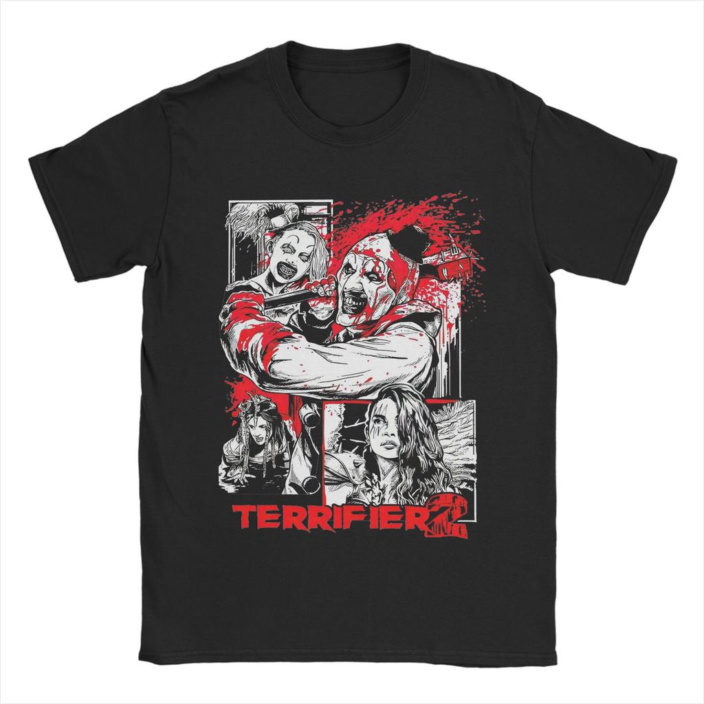 Men's Terrifier Mister Nice Clown T Shirt Horror Movie 100% Cotton Clothing Vintage Short Sleeve Crew Neck Tees Printed T-Shirt