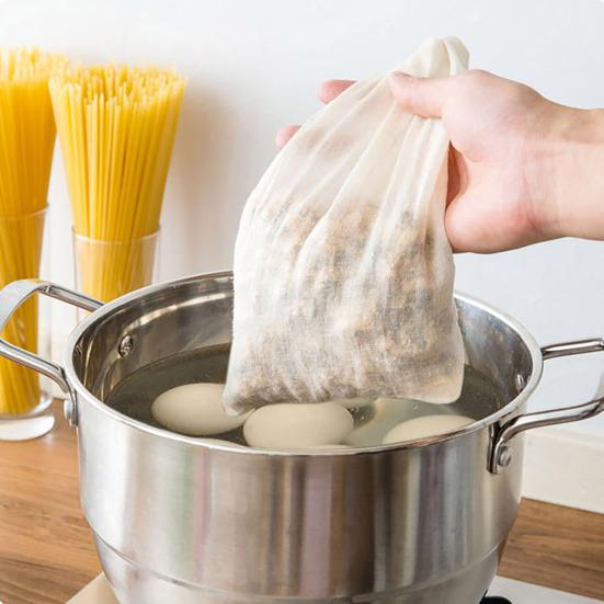 10/20Pcs Reusable Spice Bags with Drawstring Natural Cotton Cloth Bags for Filtering Tea Herbs Soup Reusable Tea Bags Strong