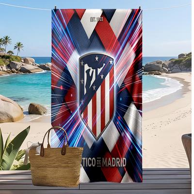 Atletico Madrid Nyomtatott Strandtörölköző Gyorsan Száradó Puha Törölköző Hordozható Nagy Téglalap alakú Strandtakaró Utazáshoz Medence