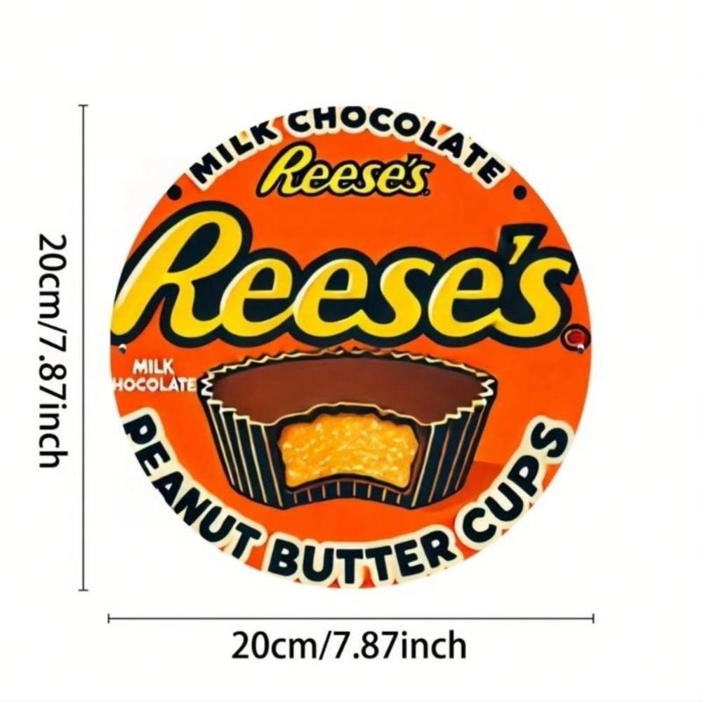 1 st Vintage Aluminiumskylt Reese's Peanut Butter Cups Mjölkchoklad Retro Väggkonst Dekor 7,8x7,8 Tum Metallplåt
