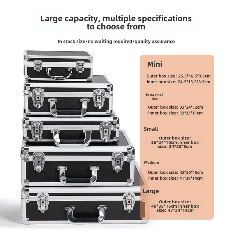 Portable Aluminum Alloy Toolbox for Electricians and Equipment Storage