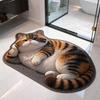 Chubby Cat 3D Stereoscopic Cashmere Foot Pad – Soft, Comfortable Bathroom Mat with Cold Insulation