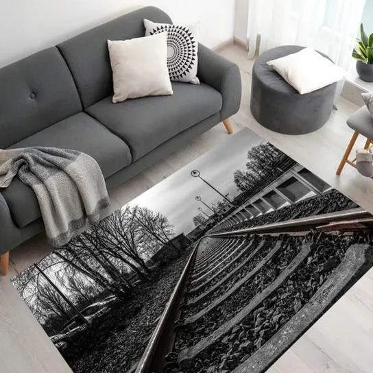 Race Track Kids Rug Car Play Mat Road Map Carpet Boys Room Decor Soft Playroom Rug, Educational Toddler Carpet Nursery Rug Gift