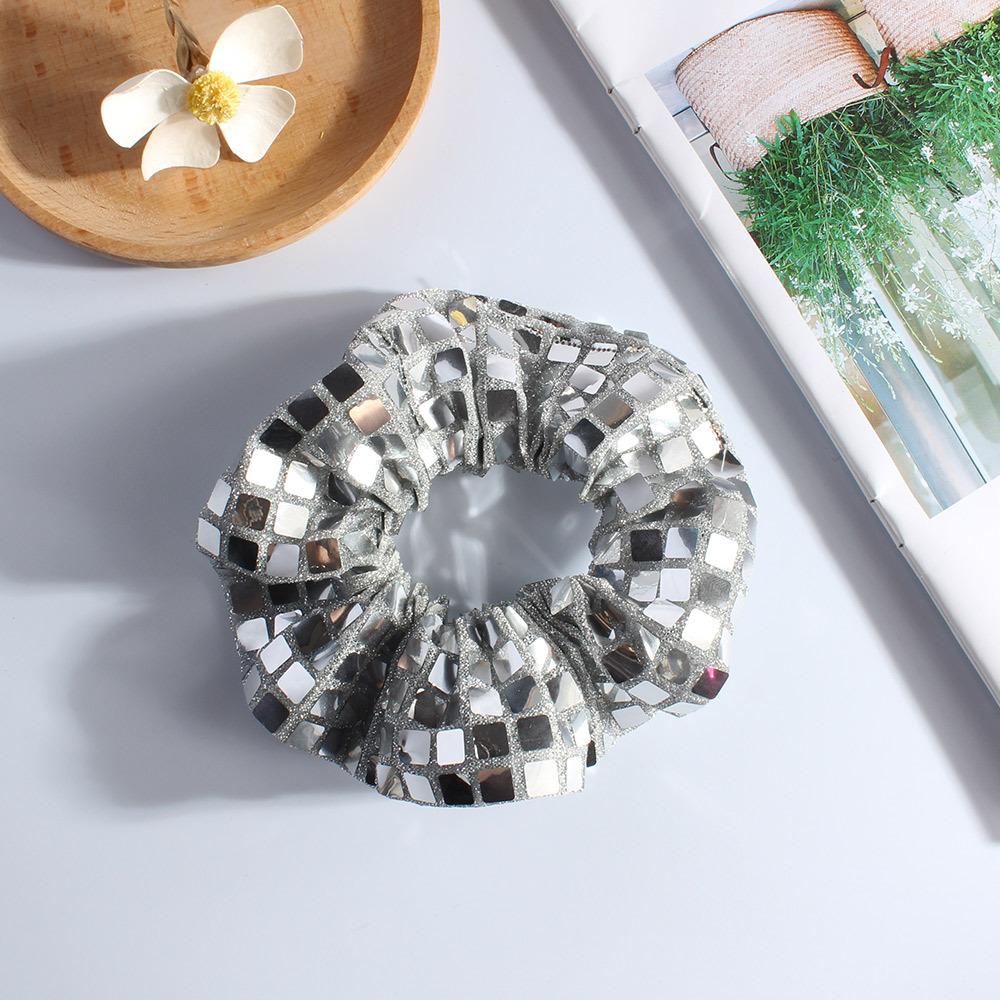 New Style Square Sequined Large Intestine Hair Ring High Elastic Head Rope Hair Accessories