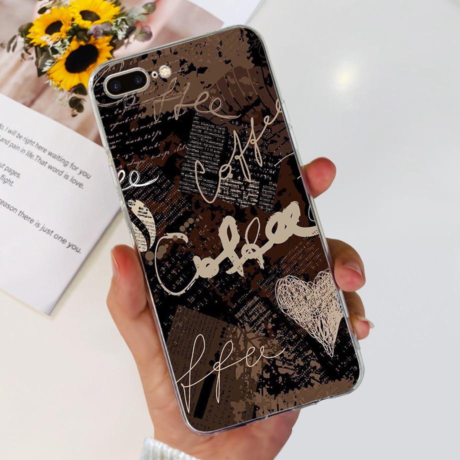For iPhone 7 8 7Plus 8 Plus Phone Case iPhone SE 2020 Back Cover Soft TPU Transparent Silicone Bumper Flower Butterfly Coque Bag
