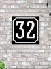 House Number 30 Classic Black Metal Sign 20x20cm, Modern Door Wall Decor