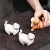 Purple Clay Cat Tea Pet