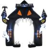 Arco Hinchable de Halloween, 4 Fantasmas, Luces LED, Impermeable, 300 x 76 x 300 cm