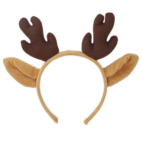 Yousheng Christmas Headband Antler Decor Hair Hoop Festive Reindeer Design Headgear Women Elastic Comfortable Xmas Hair Accessories