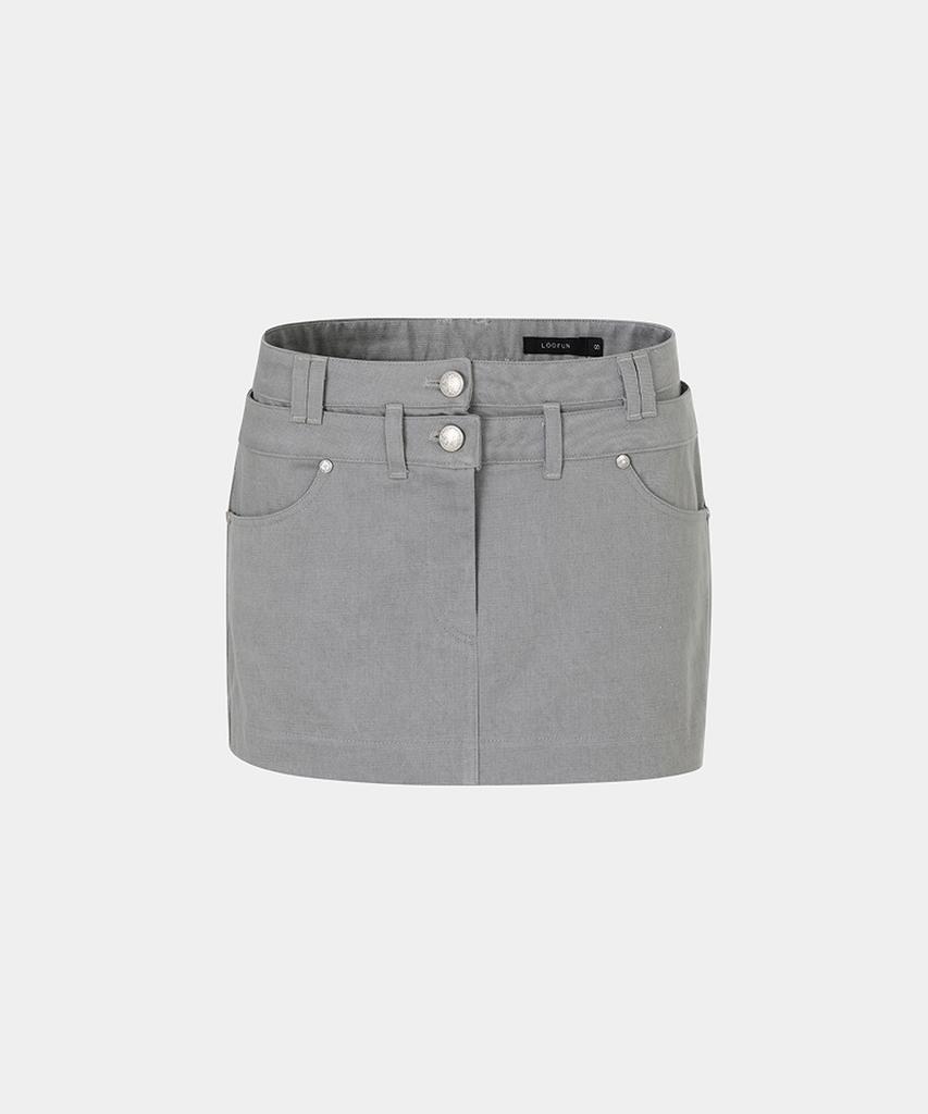 Lupeon Double-Obi Cationic Skirt / Double-Obi Cationic Skirt [Gray]