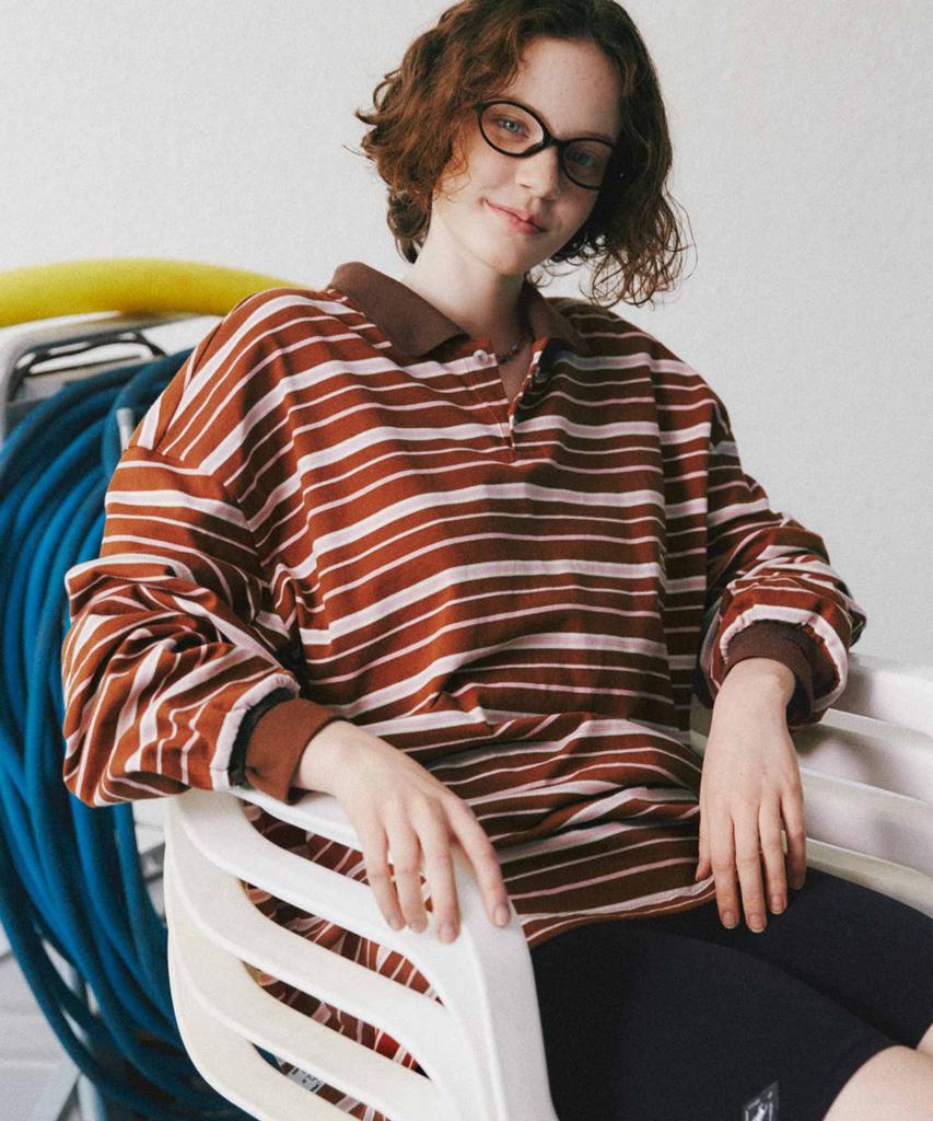 WMC Striped Collared Rugby Tee_Brown