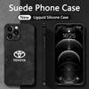 Toyota Logo Suede Phone Case New Ligquid Silicone Case For iPhone 16 15 14 13 12 11 Pro Plus Promax 7 8 Plus SE2 SE3 X XS Xr