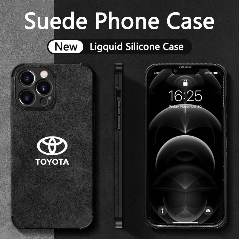 Toyota Logo Suede Phone Case New Ligquid Silicone Case For iPhone 16 15 14 13 12 11 Pro Plus Promax 7 8 Plus SE2 SE3 X XS Xr