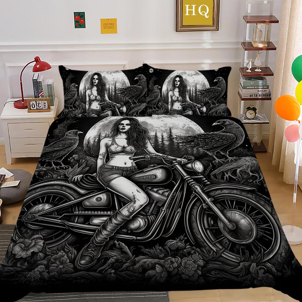 Beauty Skull Printed Home Textiles Twin Full Size Polyester Bed Clothes Teens Highend Soft Comforter Cover Sets