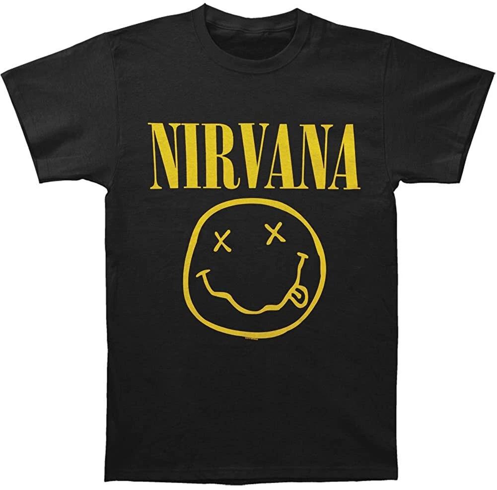 Nirvana Smile T Shirt Mens Rock And Roll Music Classic Band Tee New Black