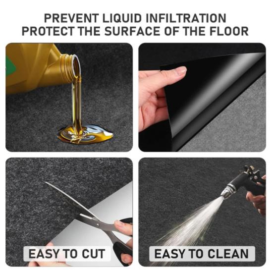 Tapis de sol de garage antidérapant pour dessous de voiture, tapis absorbant en feutre avec support en caoutchouc pour l'entretien et le rangement de la voiture