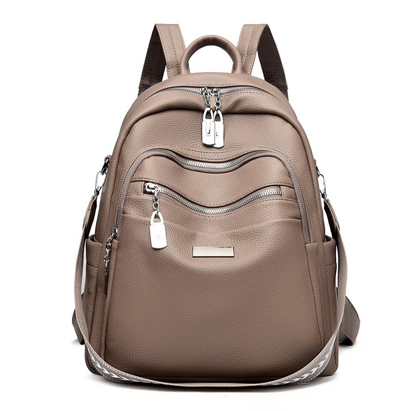 Large Capacity Soft Leather Backpack Women's Travel Multifunctional Backpack