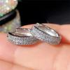 Modische Kleine Creolen mit Zirkonia Sterling Silber Minimalistische Runde Kreise Creolen Ohrringe für Damen Mann Party
