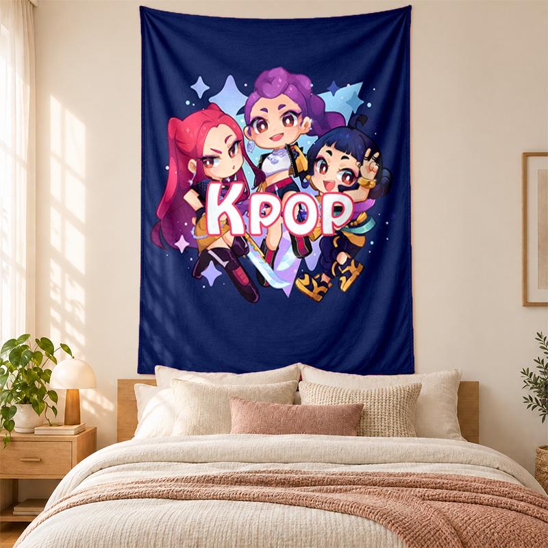 Kpop Dämonenjäger Wandteppich hohe Qualität zur Dekoration von Wohnzimmer Schlafzimmer Studentenwohnheim Wänden ideal als Schlafzimmer Wandkunst oder Weihnachtsgeschenk