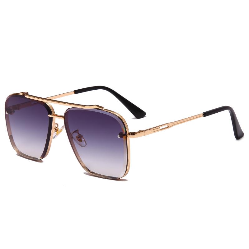 Moda Klasik Kare Güneş Gözlüğü Vintage Metal Çerçeve Güneş Gözlükleri Shades UV400 Gözlük