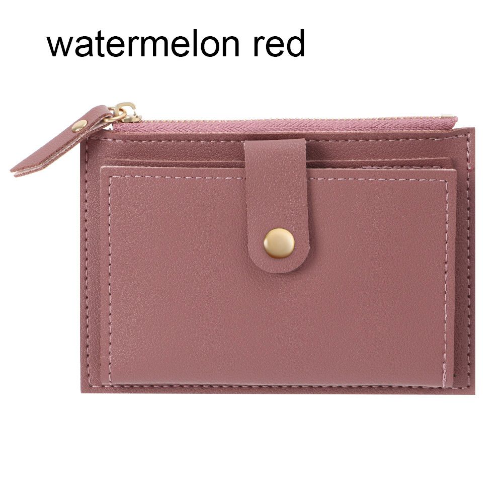 PU Leather Solid Color Purse Mini Coin Purse Money Bag Credit Card Holder Bags Small Wallet