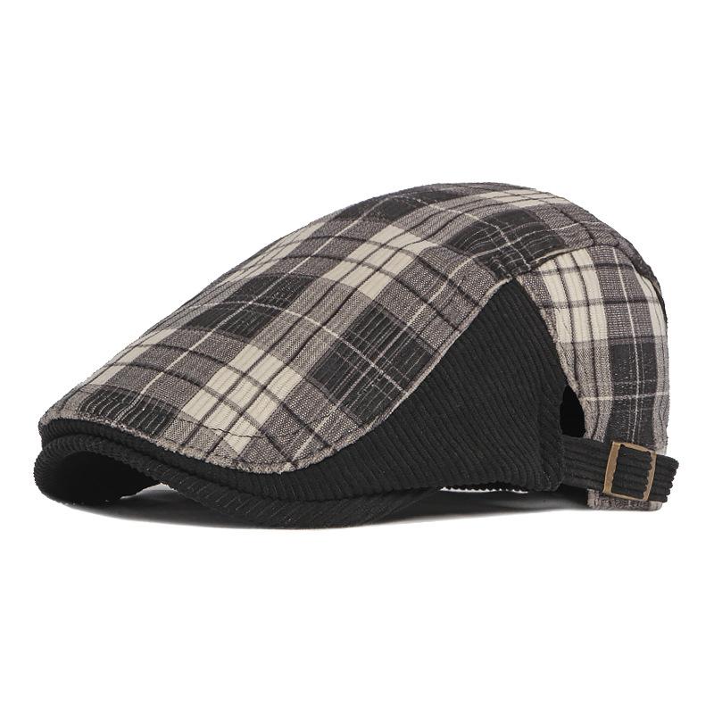 Autumn Winter Retro Berets for Men Women Classic Plaid Newsboy Caps Thick Beret Hat Gatsby Painters Hats Flat Caps Adjustable