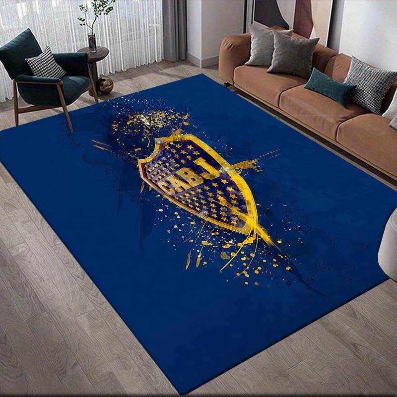 Club Atletico Boca Juniors3 Flannel Pattern Square Carpet,Area Rug,Carpet Rug for Living Room Bedroom Sofa Playroom Decor,Non-slip Floor Mat