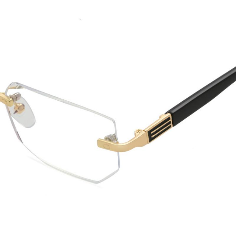 Men's Rimless Reading Glasses Fashion Trend Women Presbyopia Prescription Eyewear Male Business HD Lens Eyeglasses +1.0 To +4.0