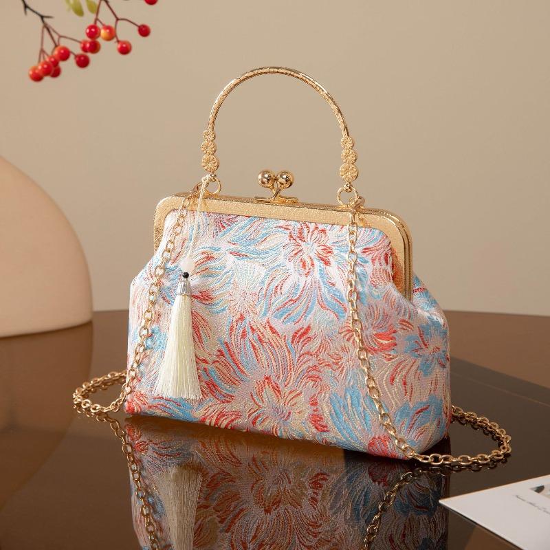 Handbag New Song Jinbao Retro Flower Cheongsam Dinner Bag Ladies Crossbody Bag Chain Party Bag