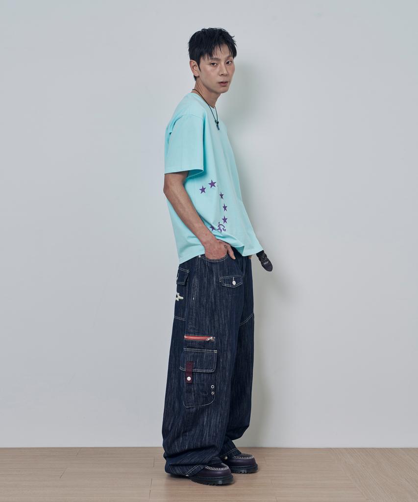 Lujeoseukeulleob Circle Star Logo Short Sleeve T-Shirt Mint