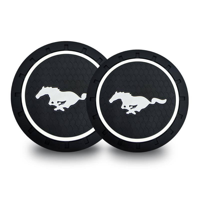 2Pcs PVC Car Coaster Auto Water Cup Mat Anti-slip Pad Tools For Ford Ranger Focus Kuga Mustang S-MAX Transit Mondeo Fusion CVZ1