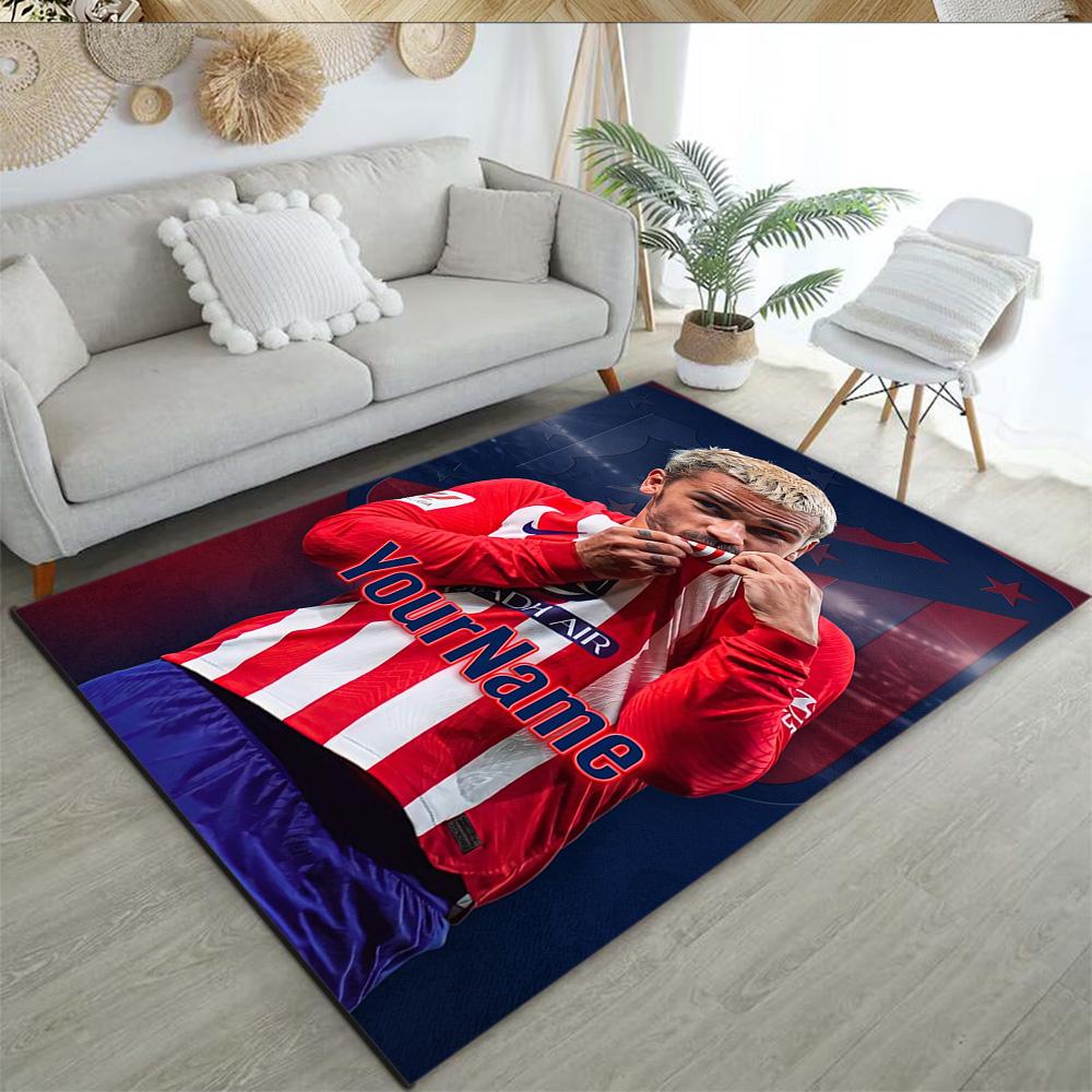 Atletico Madrid Customizable Name Floor Mat Perfect for Foyer Dormitory Living Rooms Decorate Room Anti-slip Rug Office Home Decor Best for Christmas