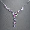 925 Silver Colorfull Cubic Zirconia Necklaces for Women New Trendy Shine Geometric Collar Fashion Evening Party Jewelry