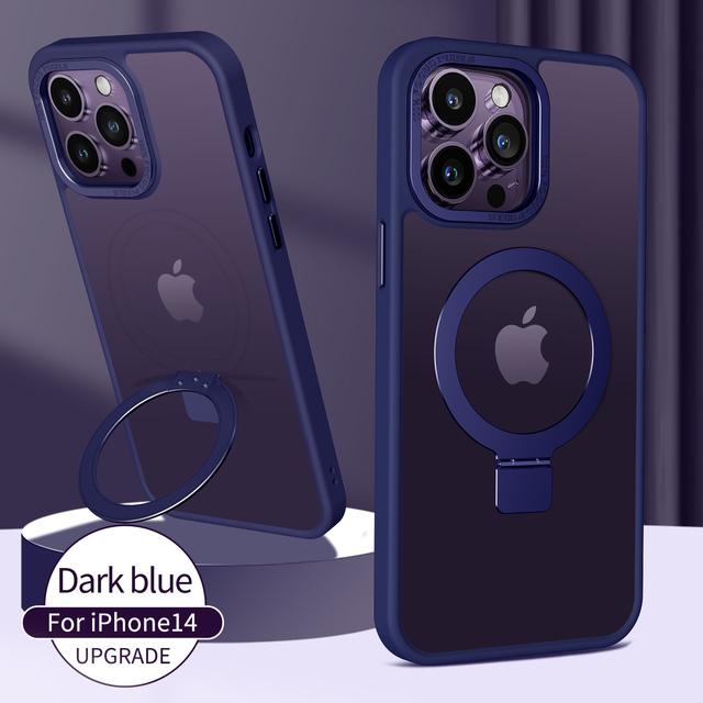 Hautgefühl Matte Magsafe Ständer Halter Telefonhülle für iPhone 14 12 11 13 Pro Max 14 Plus Metallkameraschutz Transluzente Abdeckung