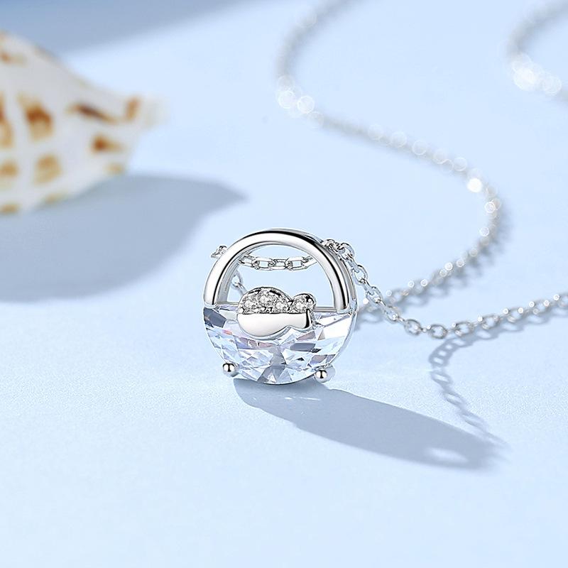 The rest of your life has your necklace, female niche design sense, light luxury, small fish flash diamond collarbone chain, Valentine's Day gift.