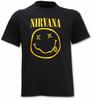 Official Nirvana T Shirt Happy Face Smile Black Grunge Kurt Cobain New S To XXL